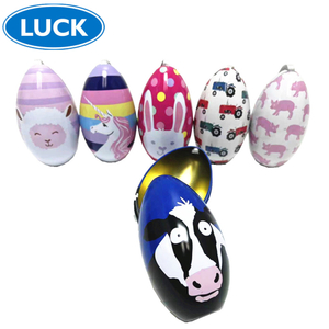 Factory Custom Tin Container Food Grade Egg Shaped Tin Packaging Candy Chocolates Easter Egg