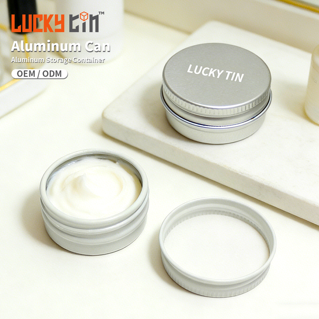 Factory Custom Metal Can Packaging Small Round Storage Container Screw Cover Luxury Empty Cosmetic Aluminum Jar for Cosmetic