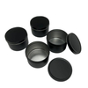 OEM ODM Custom Aluminium Storage Container Metal Small Round Box Black Candles Tin For Candle