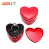 Customized Design Valentines Day Tinplate Packaging Small Metal Jewelry Can Velvet Heart Shaped Ring Tin Box For Jewelry