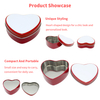 Luckytin Factory Custom Tinplate Packaging Love Shape Metal Can Empty Red Small Tin Heart Box For Valentines Day With Lid