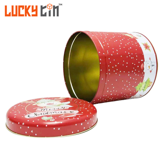 Custom Printing Tinplate Can Food Grade Tin Can Packaging Round Metal Box For Christmas