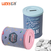 OEM ODM Wholesale Small Can Tinplate Piggy Bank Cylindrical Shape Metal Coin Storage Container Openable Tin Money Box