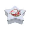 Customized Design Tinplate Can Storage Container Star Shape Metal Box Presents Cracker Christmas Canister