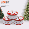 Luckytin Factory Custom Tinplate Can Storage Container 8 Inch Round Metal Tin Box Cookie Christmas Packaging Jar
