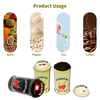 Tin Can Supplier Custom Magnetic Pepper Jar Cylindrical Shape Metal Box Packaging Food Grade Tin Spice Container
