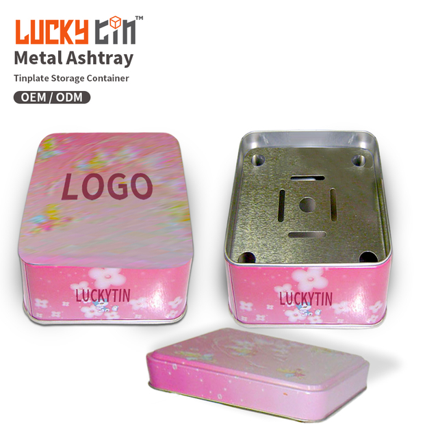 China Manufacture Wholesale Custom Tinplate Bowl Products Square Metal Home Decorative Item Tin Luxury Car Ashtray