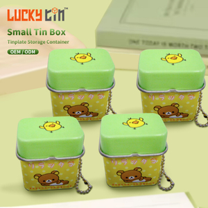 32*23*36mm Custom Printing Mint Tinplate Packaging Small Luxury Expensive Metal Can Empty Tin Box Keychain For Gummy Bears