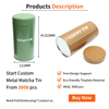 Wholesale Custom Matcha Powder Tinplate Can Airtight Ceremonial Grade Metal Packaging High Level Matcha Tin Can