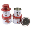 Wholesale Custom Three Floors Christmas Tin Container Snowman Shaped Metal Can Packaging Gift Food Grade Tin Box