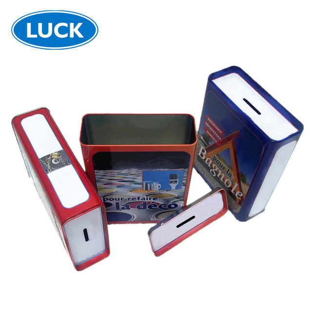 Custom Rectangular Tin Box Coin Bank Tin Money Box