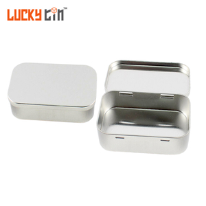 OEM ODM Custom Tinplate Storage Container Rectangular Gold Metal Can Hinged Mini Tin Gift Box With Texture Lid