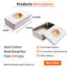 Custom Logo Tinplate Storage Container Japanese Rectangle Metal Box Kitchen Food Grade Toast Bread Tins With Lids