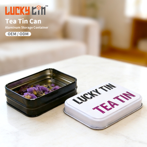Certified Factory Custom Metal Storage Container Rectangle Tea Case Packaging Food Grade Small Aluminum Box for Tea Coffee Soap