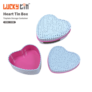 Wholesale Custom Tinplate Case Storage Container Special Metal Can Gift Heart Shaped Packaging Tin Box For Valentines Food