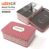 Tin Can Manufacturer Custom Luxury Tinplate Case Packaging Empty Metal Tin Boxes Red Gift Box Rectangular With Hinge