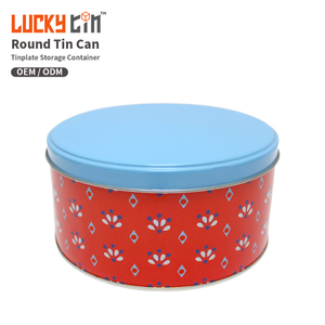 Fashion Design Custom Tinplate Container Round Shape Metal Can Packaging Box Big Size Gift Empty Tin Jar for Food
