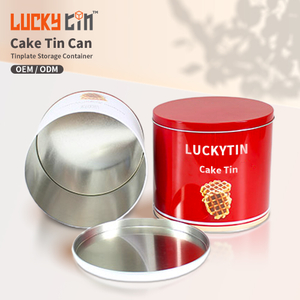 Tin Can Supplier Custom Tinplate Packaging Round Shape Metal Box Food Grade Muffin Biscuit Cookie Cake Tins for Food Packaging