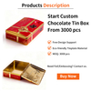 Factory-Made Custom Rectangular Red And Gold Tin Box For Chocolate Marketing & Packaging