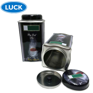 Popular Custom Printing Metal Tea Box Package Double Lid Tin Containers Can Rectangular Metal Tea Tin Box