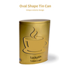 Factory Custom Portable Tinplate Box Storage Container Oval Shape Metal Coffee Bean Canister Gold Coffee Tin Can For Coffee