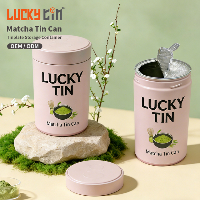 Unique Design High Quality Custom Matcha Powder Tinplate Packaging 30 Gram Matcha Tin Empty Metal Matcha Container