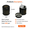 Factory Direct Custom Tinplate Canister Mini Round Metal Can Packaging Chinese Tea Tin With Airtight Double Lids