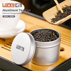 Custom Printing Metal Jar Packaging Round Shape Food Grade Tea Storage Container Aluminum Can for Tea With Lift Cover