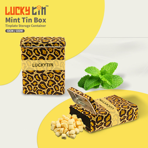Wholesale Custom Tinplate Storage Container Rectangle Metal Box Empty Vertical Pressed Mini Mint Tin Hinge For Mint