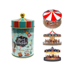 New Design Custom Tinplate Storage Container Cylindrical Shape Box Packaging Gift Round Christmas Metal Can for Food