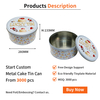 High Quality Custom Tinplate Food Grade Round Shape Dessert Metal Tin Cake Box for Food Candy Chocolate Sugar With Lid