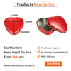 Manufacturers Custom Food Grade Tinplate Case Red Packaging Container Can Heart Shaped Chocolate Metal Tin Box for Chocolate