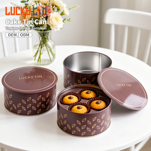 Custom Printing Tinplate Packaging Round Shape Metal Box Storage Container 6 Inch Empyty Can Mini Cake Tin for Cake