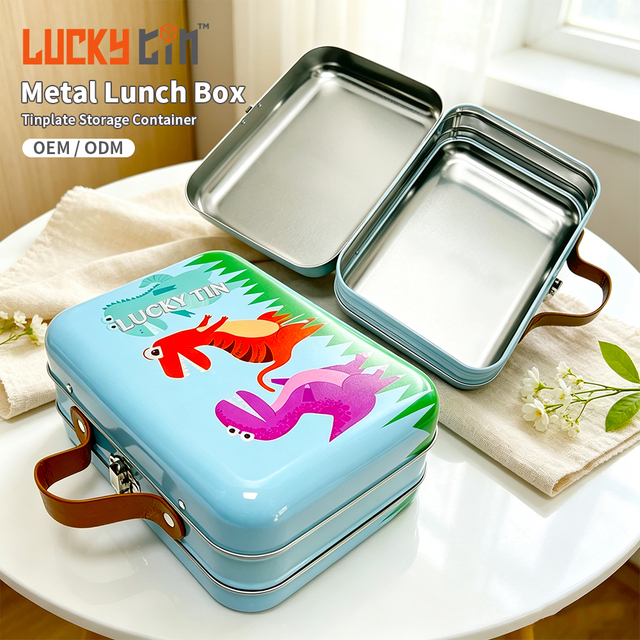 Dongguan Manufacturer Wholesale Custom Tinplate Pcakging Rectangle Metal Can Cheap Tin Lunch Box For Child