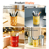 Wholesale LUCKY TIN Custom Tinplate Desktop Storage Jar Office Gift Round Metal Tin Pen Holder with Custom Logo Glossy Finish