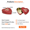 Factory Custom Printing Gold Metal Heart Shape Tin Gift Box Packaging Food Grade Cookies Chocolate Tin Cans for Food