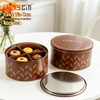 Eco Friendly Custom Logo Tinplate Storage Container 8 Inches Metal Cake Box Food Grade Round Tin Can With Lid for Cake
