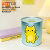Wholesale Custom Tinplate Collectibles Coin Storage Container Piggy Bank Metal Can Child Gift Round Money Tin Box