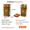 Customized Design Food Grade Tinplate Container Luxury Large Square Shape Metal Caddy Packaging Premium Tea Tins for Tea