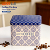 Custom High Quality Tinplate Storage Container Beautiful Rectangle Box Packaging Luxury Recycle Metal Coffee Tin With Lid