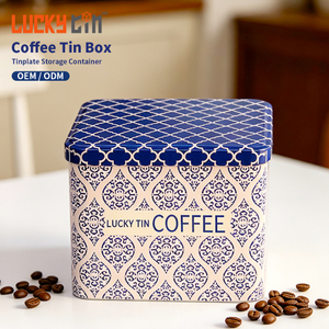 Custom High Quality Tinplate Storage Container Beautiful Rectangle Box Packaging Luxury Recycle Metal Coffee Tin With Lid