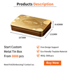 Lucky Tin Hinged Lid Rectangular Metal Tin Box Custom Embossed Small For Gift Food Cosmetic Packaging OEM Private Label