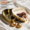 Factory Custom Tinplate Packaging Plastic And Metal Box Storage Container Heart Shape Food Grade Chocolate Tin Can For Chocolate