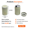 Factory Directly Custom Matcha Powder OEM Japan Tinplate Can Cylinder Metal Box Packaging Matcha Tin 30g With Freshness Cover