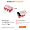 Wholesale Custom Tinplate Can Packaging Rectangle Metal Case Food Grade Small Storage Sliding Tin Box for Food