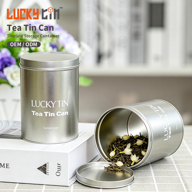 Customized Design Premium Tinplate Storage Container Food Grade Metal Packaging Cylinder Empty Can Jasmine Tea Tin