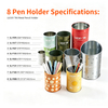 Wholesale LUCKY TIN Custom Tinplate Desktop Storage Jar Office Gift Round Metal Tin Pen Holder with Custom Logo Glossy Finish