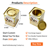 New Design Custom Tinplate Packaging Square Food Grade Metal Can 30g Sealed Box Small Tea Tin Container for Food