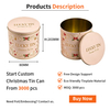 Factory Wholesale Custom Tinplate Container Large Cylindrical Christmas Tins Food Grade Storage Metal Cans for Food