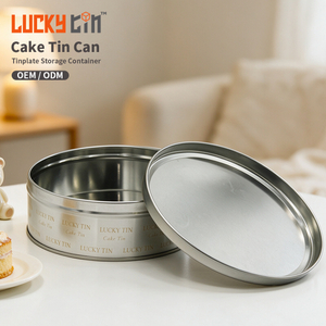 High Quality Custom Tinplate Food Grade Round Shape Dessert Metal Tin Cake Box for Food Candy Chocolate Sugar With Lid